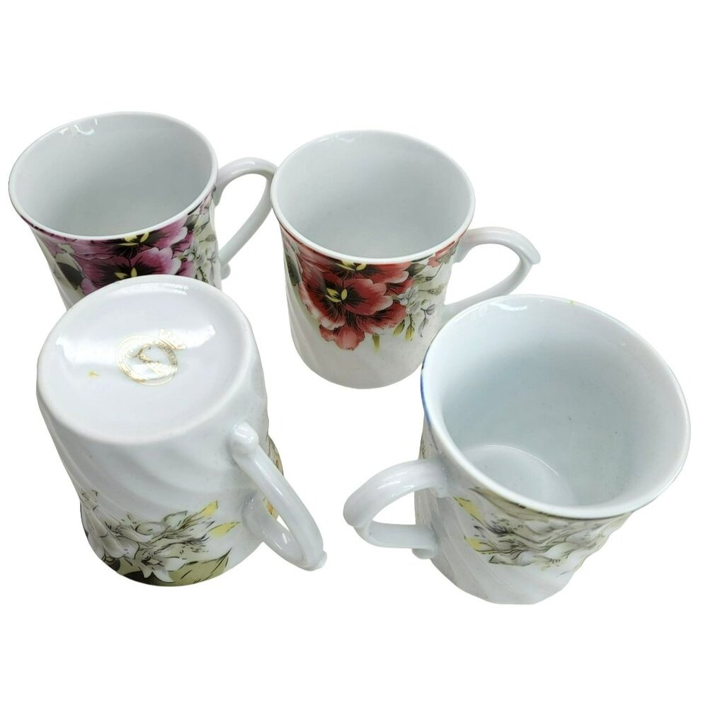 Sorelle Floral Coffee Mug Tea Cup Set Floral Fine Porcelain China Pretty! PD001 - Picture 10 of 10